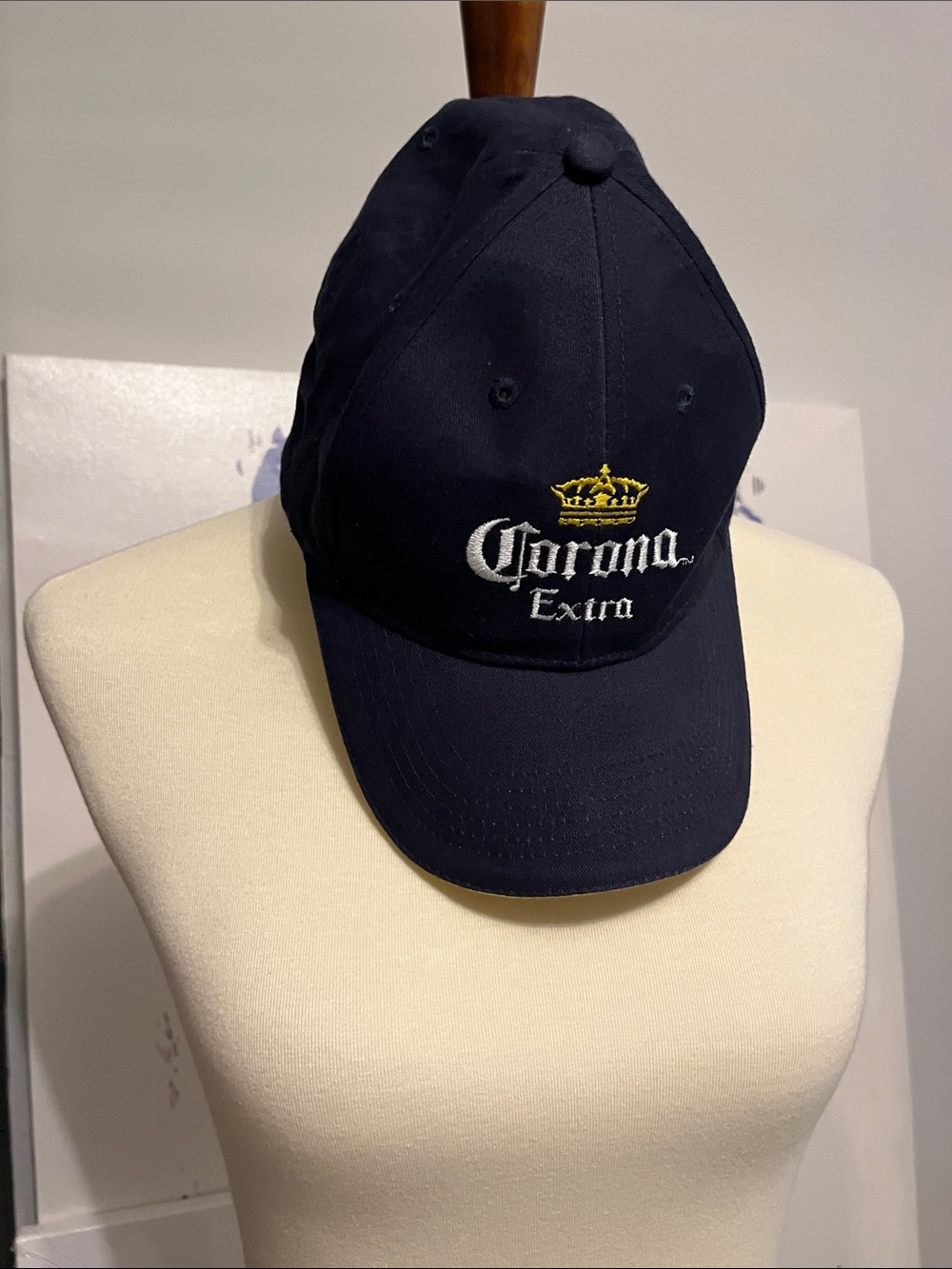 Corona Navy Cap with Yellow Crown Logo